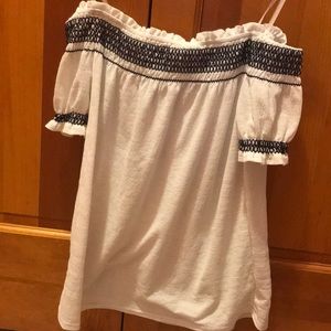 Off the Shoulder White Blouse